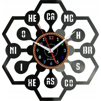 Hodiny Mendělejevova tabulka Periodická Soustava Prvků Nástěnné Hodiny Vinylová Deska Moderní Dekorace