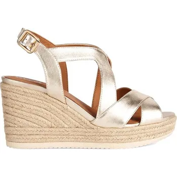 Dámské sandále Sandály Geox D PONZA dámské, zlatá barva, na klínku, D35GVC 000CF C2012 D35GVC.000CF.C2012 GLD, EUR 39