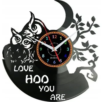 Hodiny Nástěnné hodiny Sova z vinylové desky – moderní dekorace, dárek k narozeninám