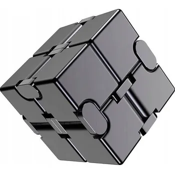 Hlavolam Infinity Cube Antistresová kovová kostka - černá