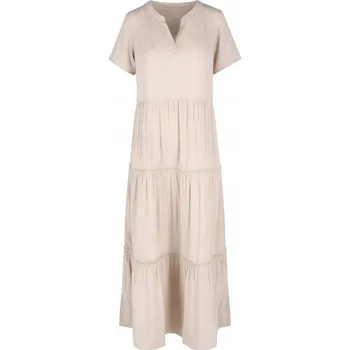 Dámské šaty Dámské letní ŠATY krémové maxi VOLCANO G-LUMA XL