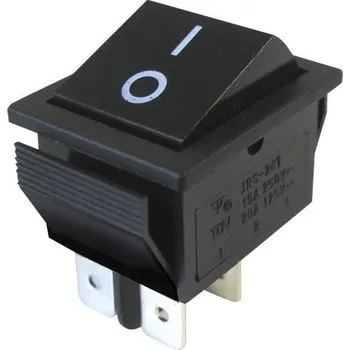 vypínač TIPA 02620059 Přepínač kolébkový 2pol./4pin ON-OFF 250V/15A černý