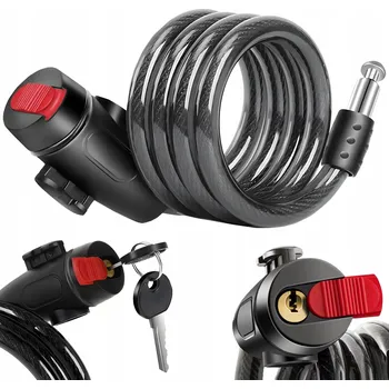 Zámek na kolo ZAPIĘCIE ROWEROWE NA KLUCZYK ZABEZPEČENÍ ZÁMEK NA KOLO SILNÉ LANKO