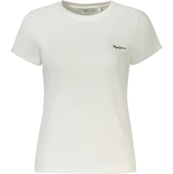 Oblečení a móda Bílé dámské tričko s krátkým rukávem Pepe Jeans Other 3391538
