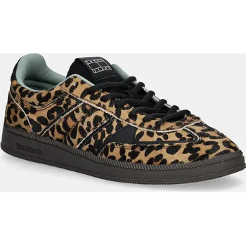 Dámské tenisky Kožené tenisky Tommy Jeans THE GREENWICH EDGE LEOPARD EN0EN02904 hnědá 88X, EUR 36