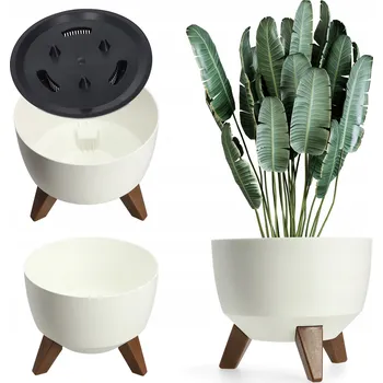 Květináč Bílý plast Květináč Kadax 24 cm x 24 x 19,5 cm