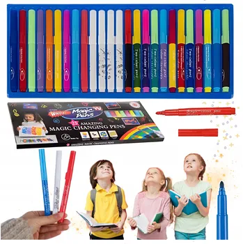 Fixy měnící barvu, magické fixy sada 25 Ks fixy pro děti
