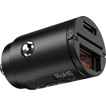 RhinoTech Mini nabíječka do auta USB-C + USB-A, 30W černá