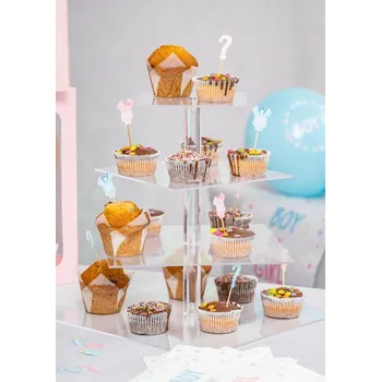 Stojan na víno Chaks Candy bar stojan na koláčiky hranatý - 4 poschodia