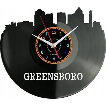 Hodiny GREENSBORO NÁSTĚNNÉ HODINY DEKORATIVNÍ MODERNÍ VINYLOVÁ DESKA VINYL NA ZEĎ