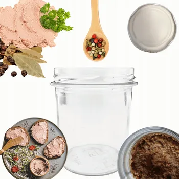 Sklenice Zavařovací Sklenice 346 ml na džemy, džemy, klobásy, paštiky, víčko 82 mm