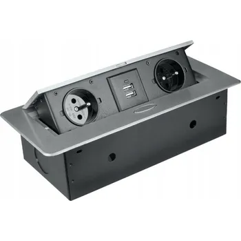 Elektrická zásuvka Prodlužovací Kabel DPM 0 m 2 ks zásuvek stříbrný