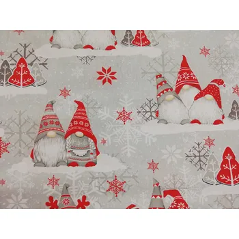 Bavlněná látka vánoční šíře 160cm - skřítek červený (50cm)