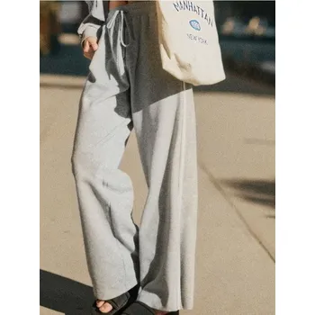 Dámské kalhoty Sinsay - Tepláky se širokými nohavicemi a lampasy - šedá - 245FK-9MM - 245FK-9MM-L