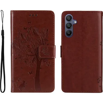 Pouzdro na mobilní telefon Trees knížkové pouzdro pro Samsung Galaxy A16 4G/5G/A26 5G/A17 4G/5G hnědé