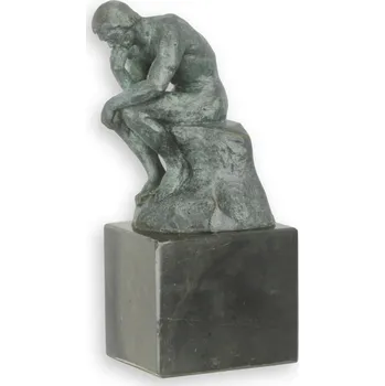 Bronzová socha soška s patinou - Myslitel
