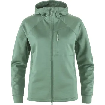 Dámské oblečení mikina dámská FJÄLLRÄVEN Abisko Grid Fleece Hoodie W Patina Green - XL