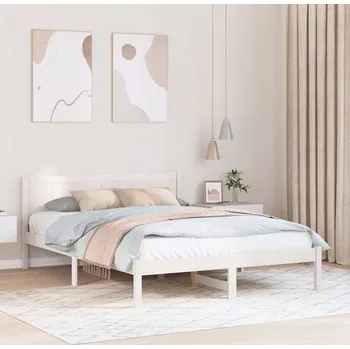 Postel vidaXL Rám postele Bílá 160 x 200 cm Masivní borové dřevo [872183]