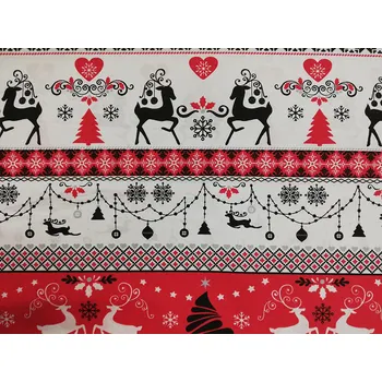 Bavlněná látka vánoční šíře 160cm - vánoční svetr červenočerný (50cm)
