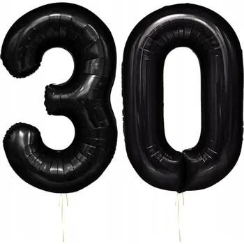 Balónek Balónky číslo 30, černé, 100 cm