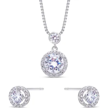 Řetízek Stříbrný set řetízek + náušnice 10 0053