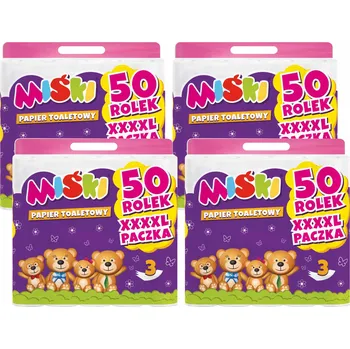 Toaletní papír Suchý toaletní papír bez vůně Miśki 200 ks