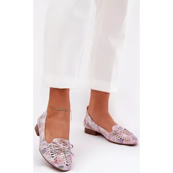 Dámské baleríny Dámské balerínky ASA222-7 růžovo-bílé -Step in style 38