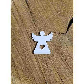 Vánoční dekorace Dřevěná dekorace ve tvaru anděla se srdcem
