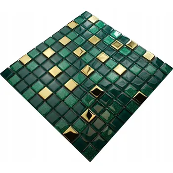 Obklad Skleněná mozaika Englass 30 x 30 cm, odstíny zelené, žluté a zlaté
