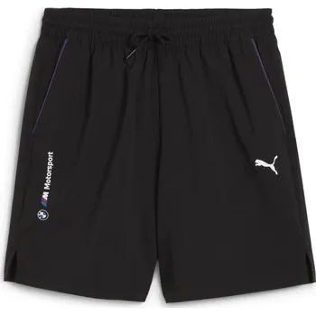 Pánské kraťasy Pánské volnočasové šortky Puma BMW M MOTORSPORT ESSENTIALS+ WOVEN SHORTS 7" XL Černá, Bílá