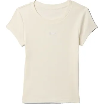 Dívčí tričko GAP FRENCH RIBBED LOGO M Béžová