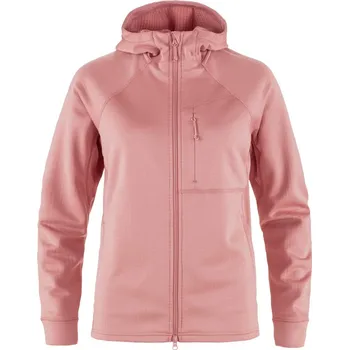 Dámské oblečení mikina dámská FJÄLLRÄVEN Abisko Grid Fleece Hoodie W Dusty Rose - XS