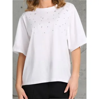 Dámské tričko Sinsay - Bavlněné tričko - bílá - 570EU-00X - 570EU-00X-XL