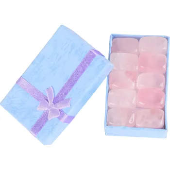 Sada 10 přírodních růžových křemenů Tromlované kameny 8–13 g Dárkové balení Dekorační minerály Polodrahokamy Esoterika Léčivé kameny