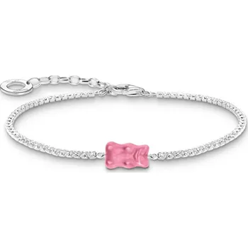 Náramek Thomas Sabo A2187-052-9-L19V náramek with pink goldbears with stones silver