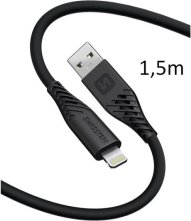 SWISSTEN kabel USB Lightning silikonový 1,5m 3A 60W černá