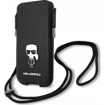 Pouzdro na mobilní telefon Karl Lagerfeld Pouzdro/Kryt na telefon KLHCP12LOPHKMK 6,7" černé/black tvrdé Saffiano I