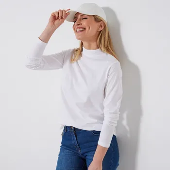 Tričko se stojáčkem a dlouhými rukávy bílá 52