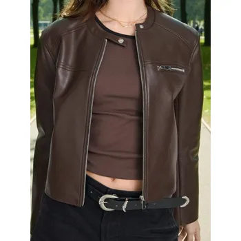 Sinsay - Motorkářská bunda - hnědá - 631FH-88X - 631FH-88X-XS