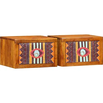 Příborník do zásuvky vidaXL Noční skříňka se zásuvkou 2 pcs Hnědá 35 x 30 x 22 cm