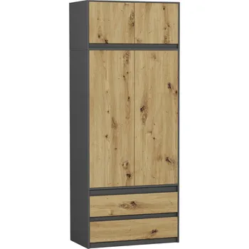 Šatní skříň Moderní Skříň Framire 90 x 234 x 51 cm antracit , dub řemeslník