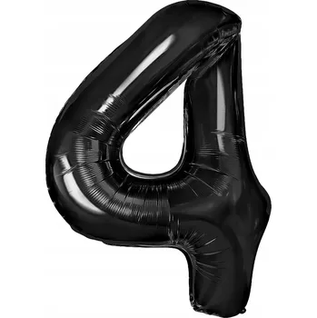 Balónek Id_2339_4cza FÓLIOVÝ BALÓNEK ČÍSLICE 4 ČERNÝ 100cm ČERNÁ ČTYŘKA NAROZENINY
