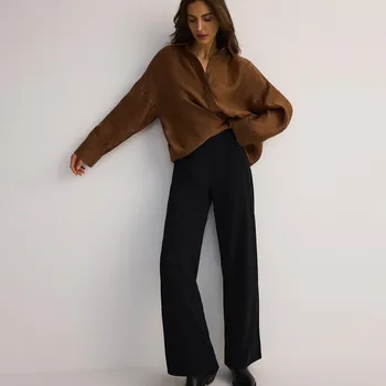 Dámské kalhoty Reserved - Kalhoty se širokými nohavicemi - černý - 4088T-99X - 4088T-99X-XXL