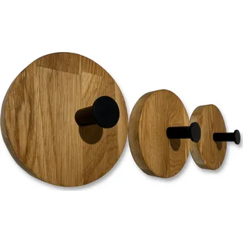 Věšák Nástěnný věšák OVAL olejovaný dub - 3 kusy