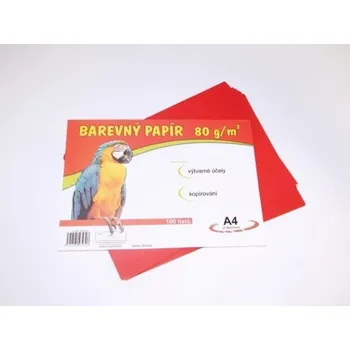 Papír Náčrtkový papír barevný červený A4, 100 listů