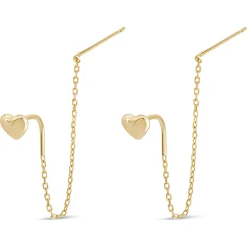 Náušnice Stříbrné náušnice se srdíčky - pozlaceno 14k zlatem 3753