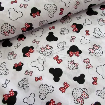 Bavlněná česká látka šíře 160cm - Minnie červená na bílé (50cm)