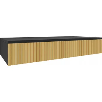 Toaletní stolek Konzolový Stolek MEBLE DUBOWIK černá, zlatá matná 110 x 15 x 40 cm