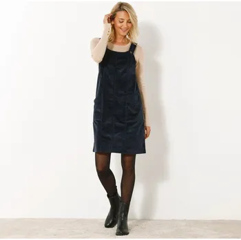 Dámské šaty Blancheporte Rozšířené manšestrové šaty s laclem nám. modrá S