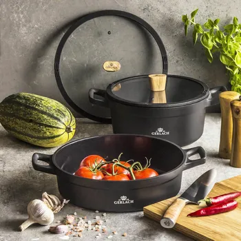 Sada nádobí GERLACH Natur 4 el. - sada 2 hliníkových hrnců s pokličkami